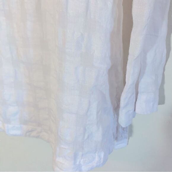 Pure Jill White Puckered Blouse Long Sleeves Button Up Sz Small Gorgeous - Picture 5 of 8